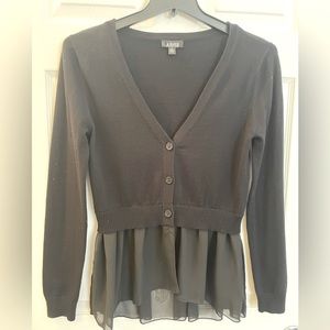 A.Byer cardigan with sheer peplum detail